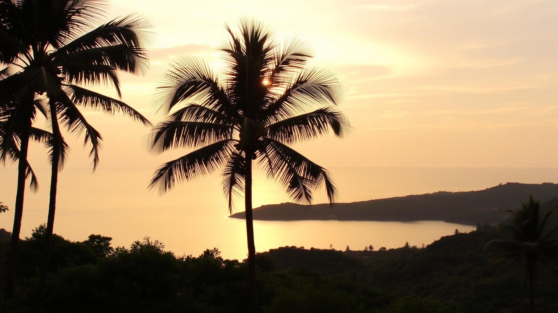 Sunset over a South Lombok bay